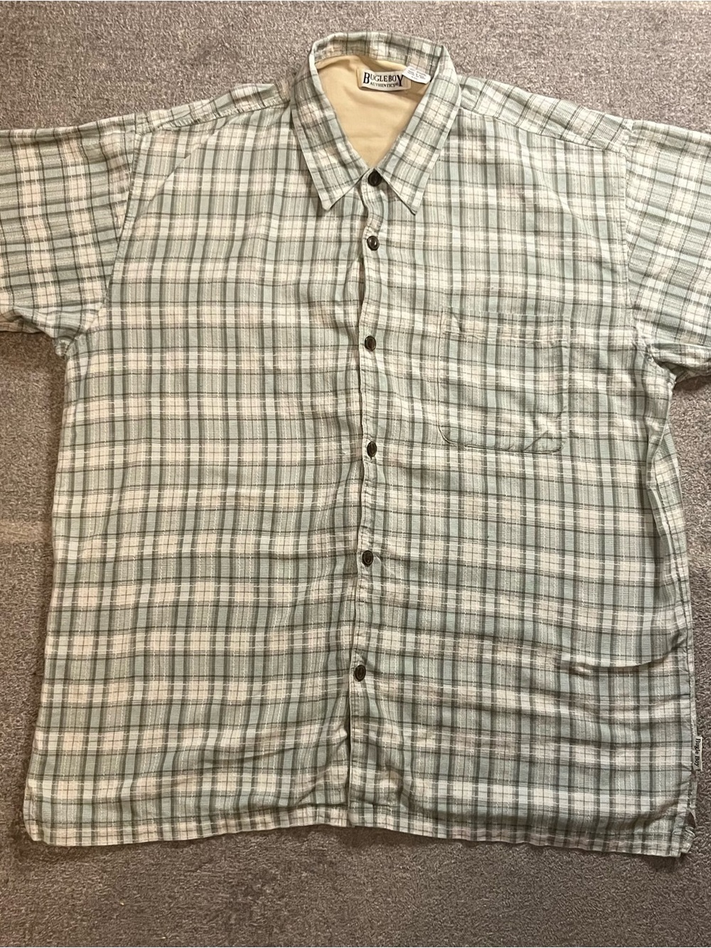 Bugle Boy Plaid Short-Sleeve Button-Down Shirt 100% cotton‎ 90s vintage Y2K